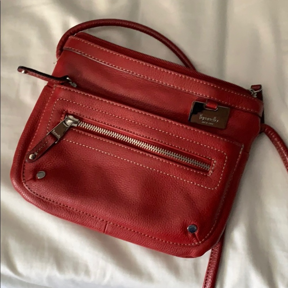 Tignanello 100% leather Red Cross body purse